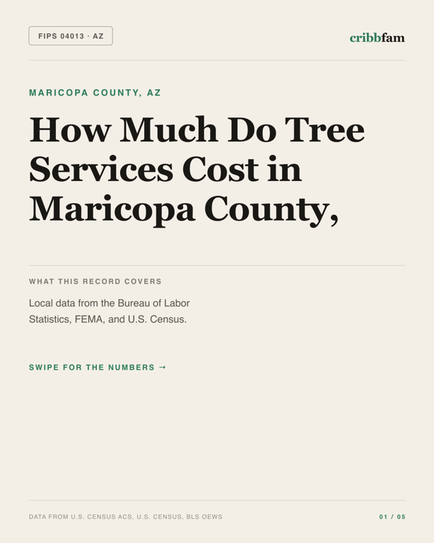 Tree Services in Maricopa County, AZ — regional cost snapshot