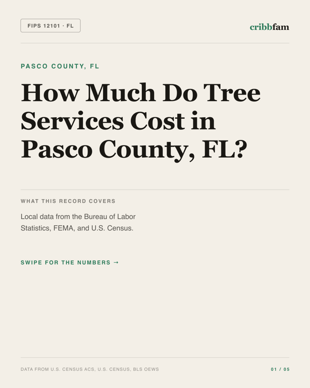 Tree Services in Pasco County, FL — regional cost snapshot