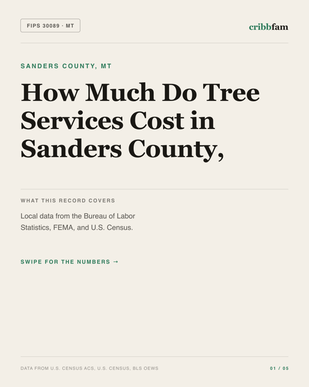 Tree Services in Sanders County, MT — regional cost snapshot