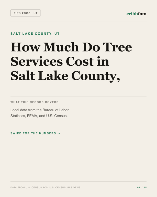Tree Services in Salt Lake County, UT — regional cost snapshot