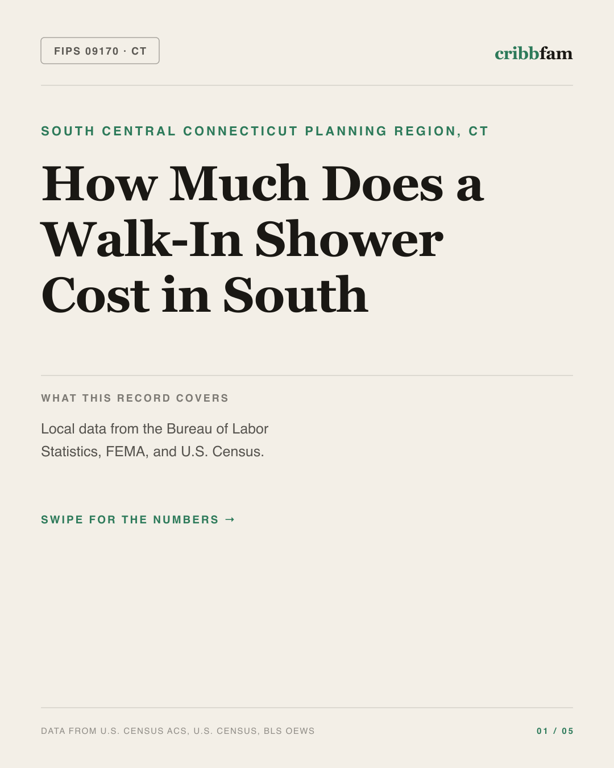 Walk-In Showers in South Central Connecticut Planning Region, CT — regional cost snapshot
