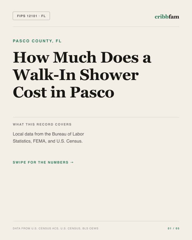 Walk-In Showers in Pasco County, FL — regional cost snapshot