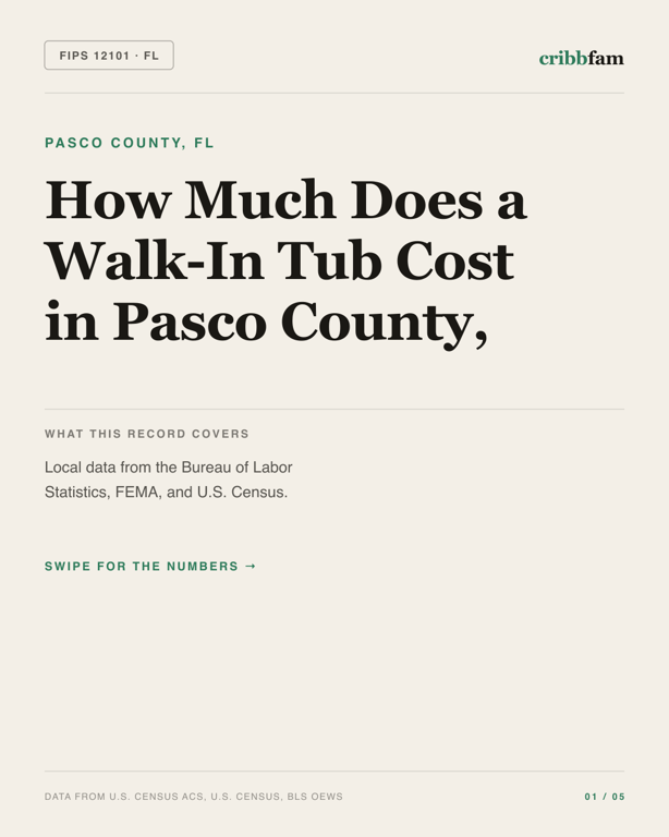 Walk-In Tubs in Pasco County, FL — regional cost snapshot