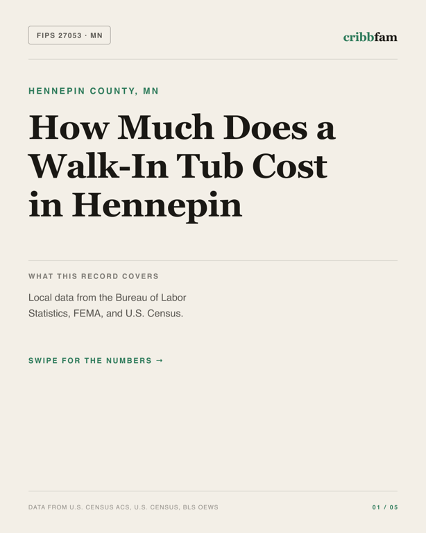 Walk-In Tubs in Hennepin County, MN — regional cost snapshot