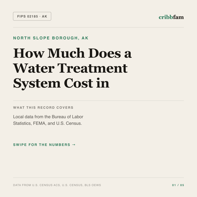 Water Treatment Systems cost snapshot for North Slope Borough, AK