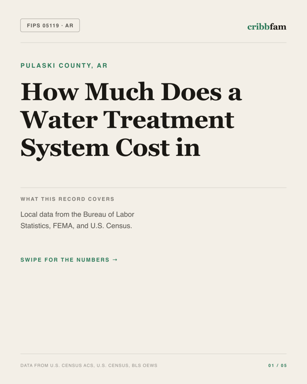 Water Treatment Systems in Pulaski County, AR — regional cost snapshot