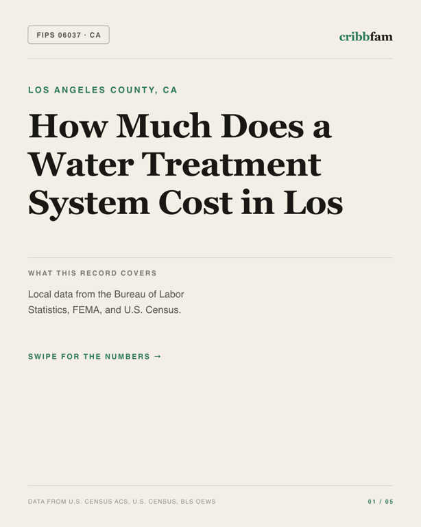 Water Treatment Systems in Los Angeles County, CA — regional cost snapshot