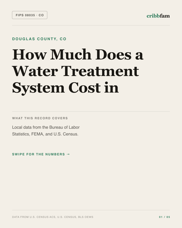 Water Treatment Systems in Douglas County, CO — regional cost snapshot