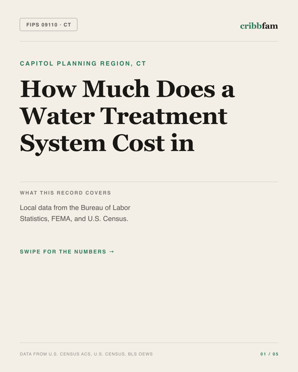 Water Treatment Systems in Capitol Planning Region, CT — regional cost snapshot