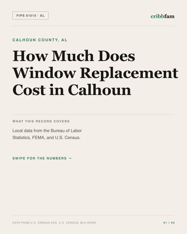 Window Replacement in Calhoun County, AL — regional cost snapshot