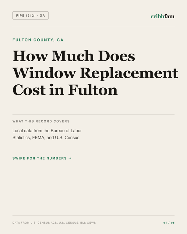 Window Replacement in Fulton County, GA — regional cost snapshot
