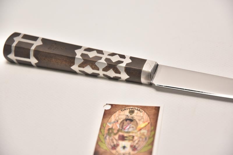 Tradičný nôž malý, dĺžka čepele: 9cm, farba: hnedá + kožené puzdro 3