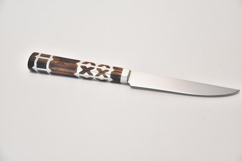 Tradičný nôž veľký, dĺžka čepele: 16cm, farba: hnedá + kožené puzdro 5