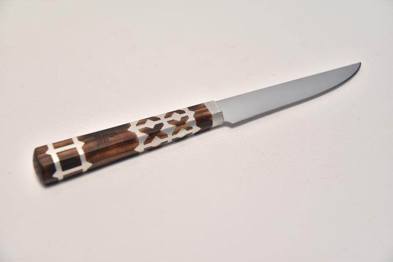 Tradičný nôž veľký, dĺžka čepele: 16cm, farba: hnedá + kožené puzdro 4
