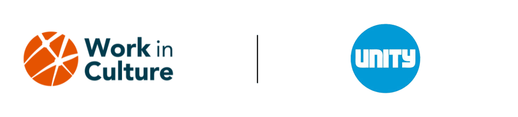 Work in Culture and Unity Charity logos