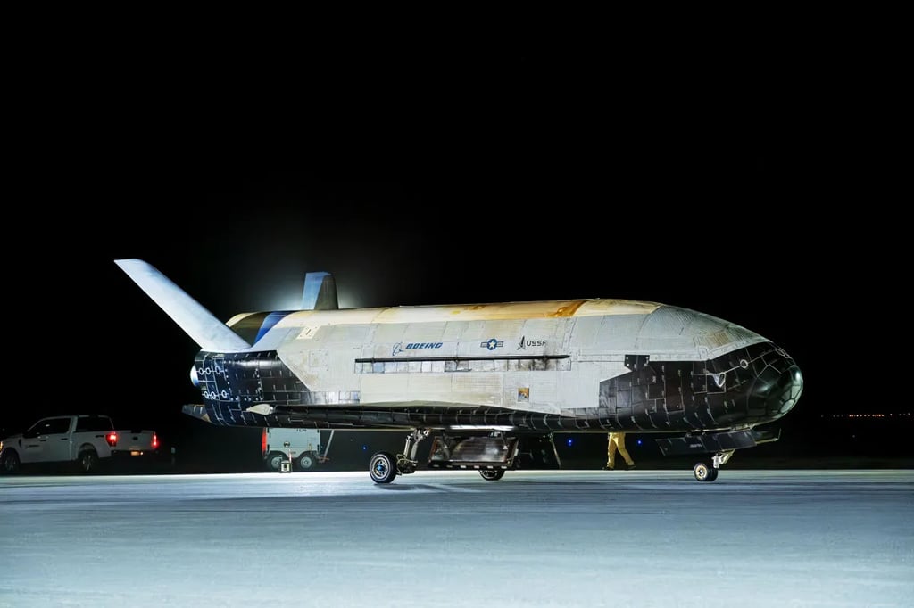 The X-37B landed at Vandenberg Space Force Base, California.