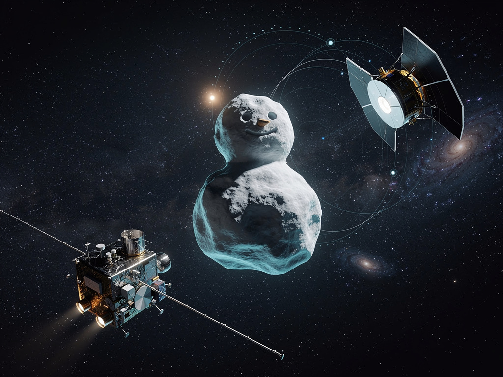 Simulační vizualizace kontaktního binárního tělesa vzniklého kolapsem oblázkového mraku