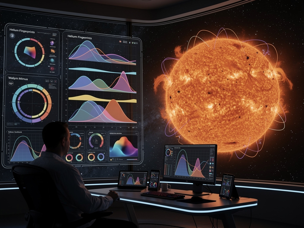 Schéma šíření akustických vln uvnitř Slunce (helioseismologie).