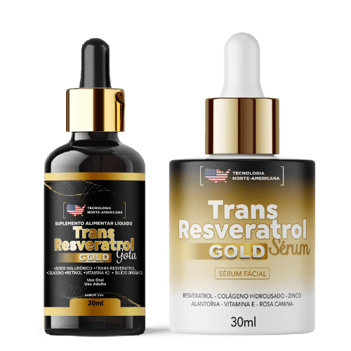 Trans Resveratrol Gota + Serum - Kit Sublingual com Vitamina K2