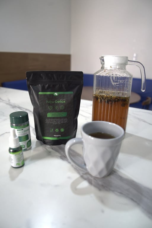 Kit New Detox - 1 Frasco + 1 Chá + 1 Detox Gotas