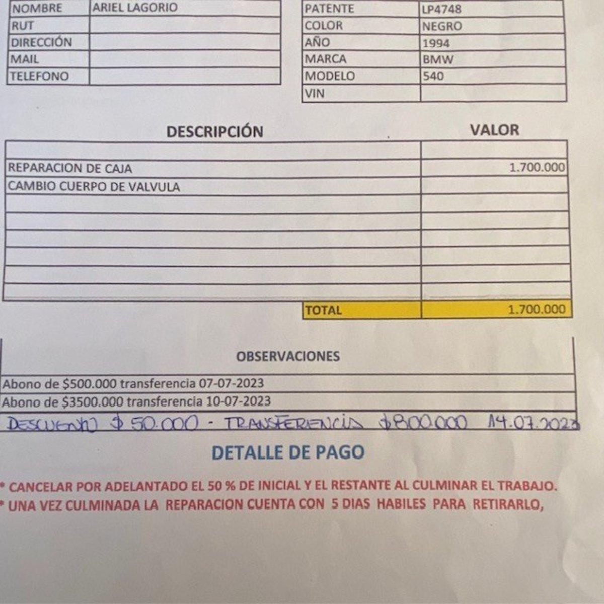 BMW 540 540 IA 4.0 1994 - Imagen 5 de 10