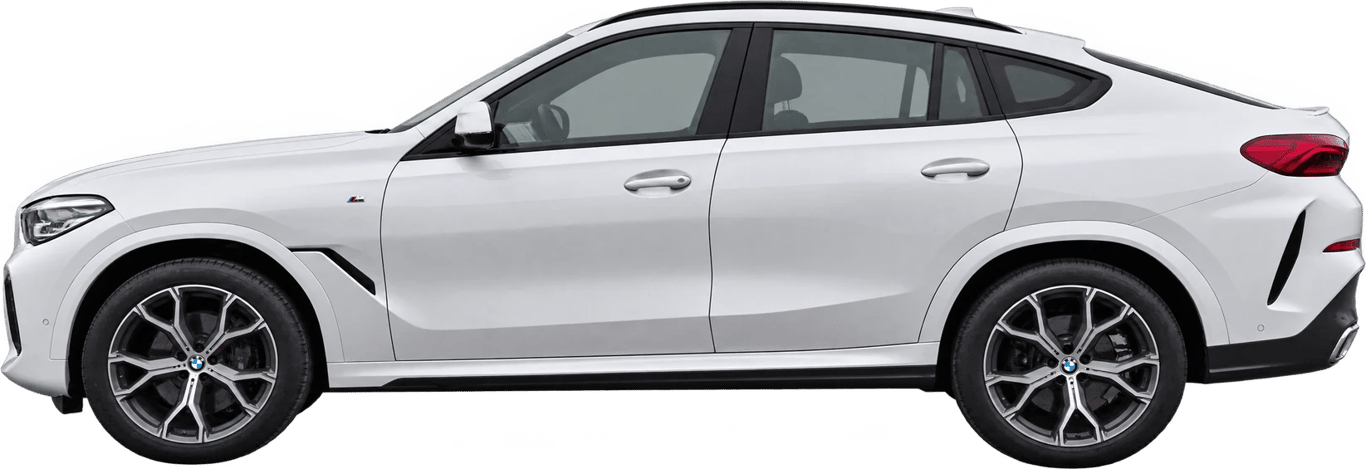 BMW X6, vista lateral a escala
