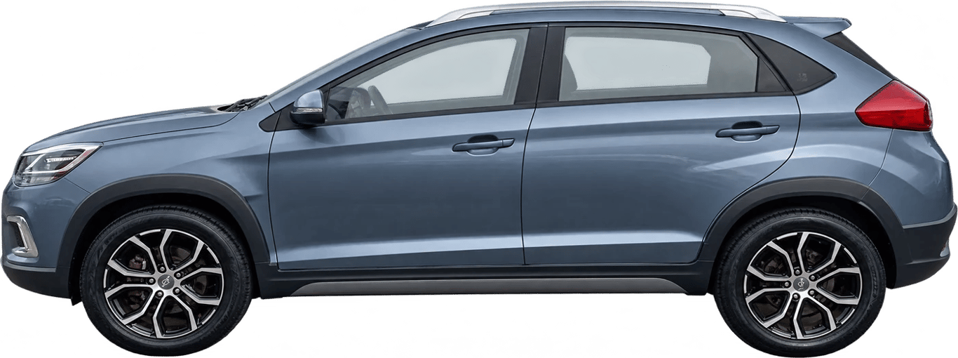 Chery Tiggo 2, vista lateral a escala
