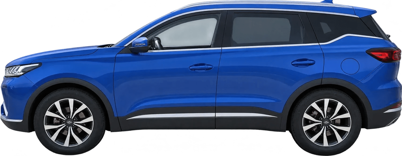 Chery Tiggo 7, vista lateral a escala
