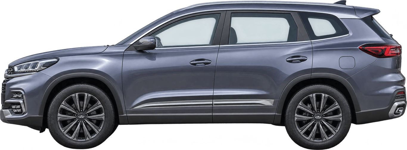 Chery Tiggo 8, vista lateral a escala