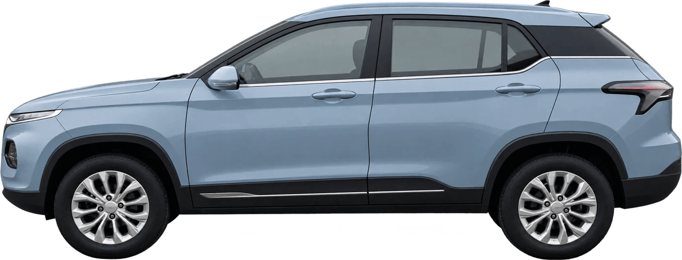 Chevrolet Groove, vista lateral a escala