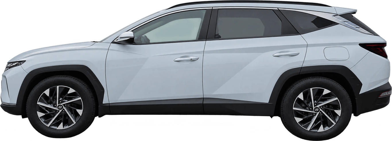 Hyundai Tucson, vista lateral a escala