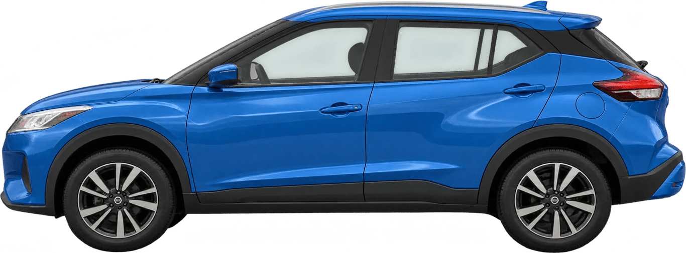 Nissan Kicks, vista lateral a escala