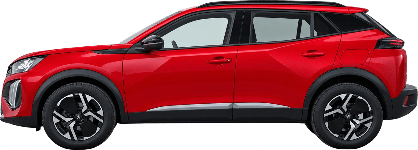 Peugeot 2008, vista lateral a escala