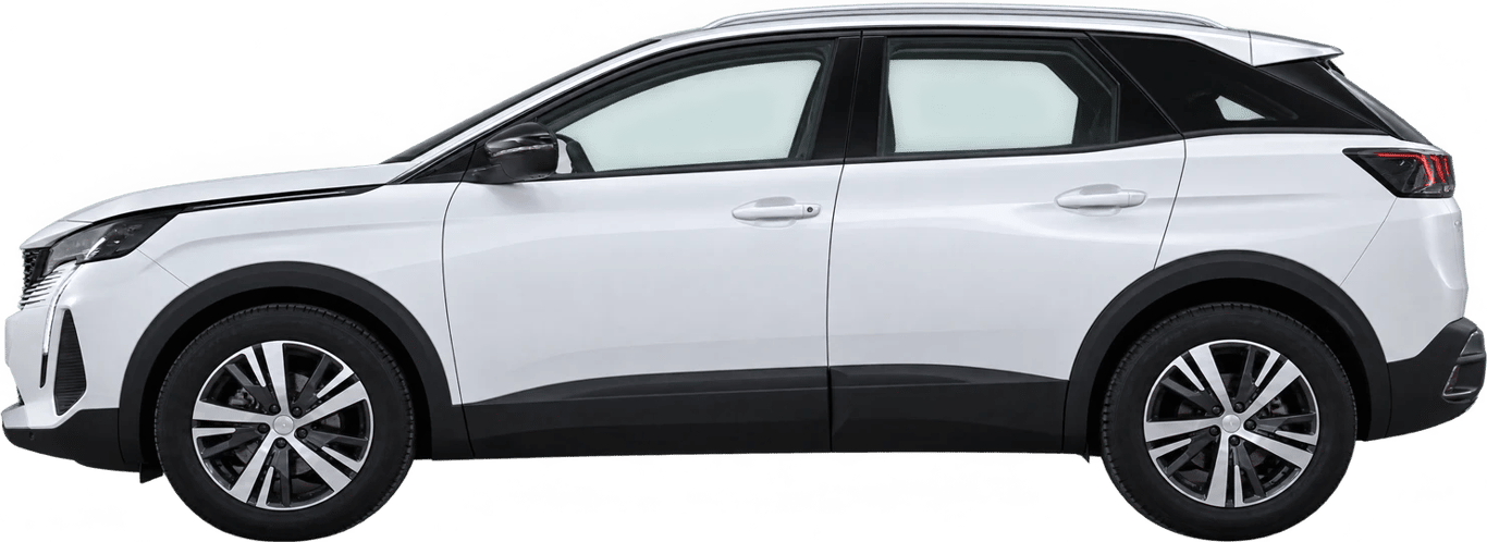 Peugeot 3008, vista lateral a escala