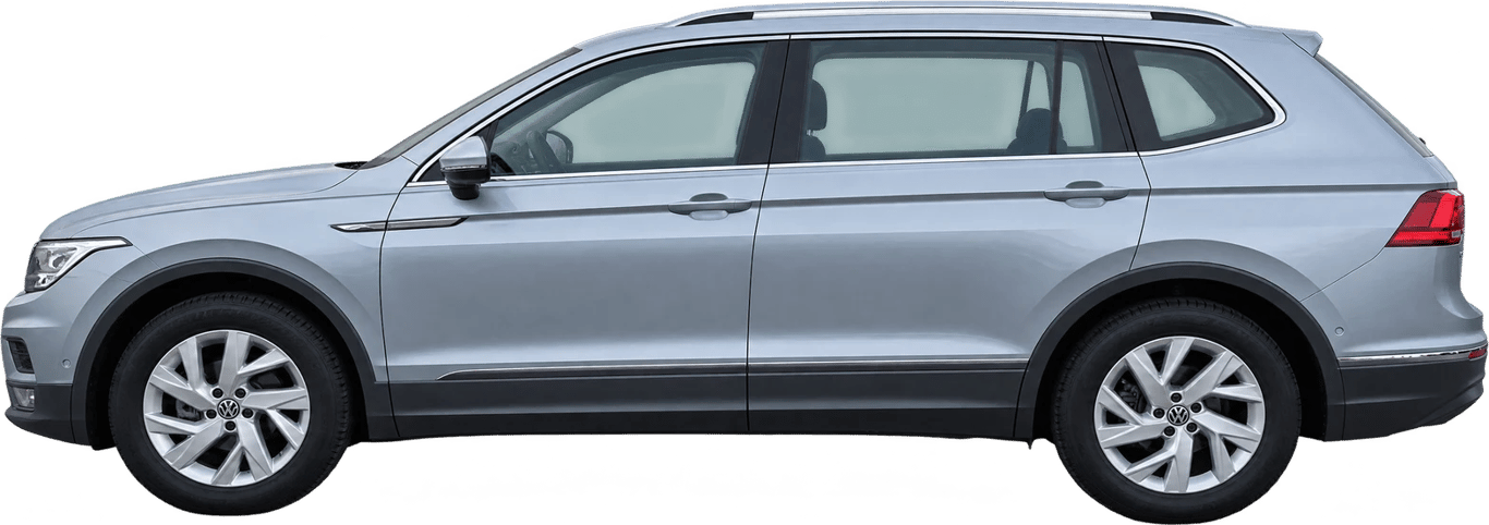 Volkswagen Tiguan, vista lateral a escala