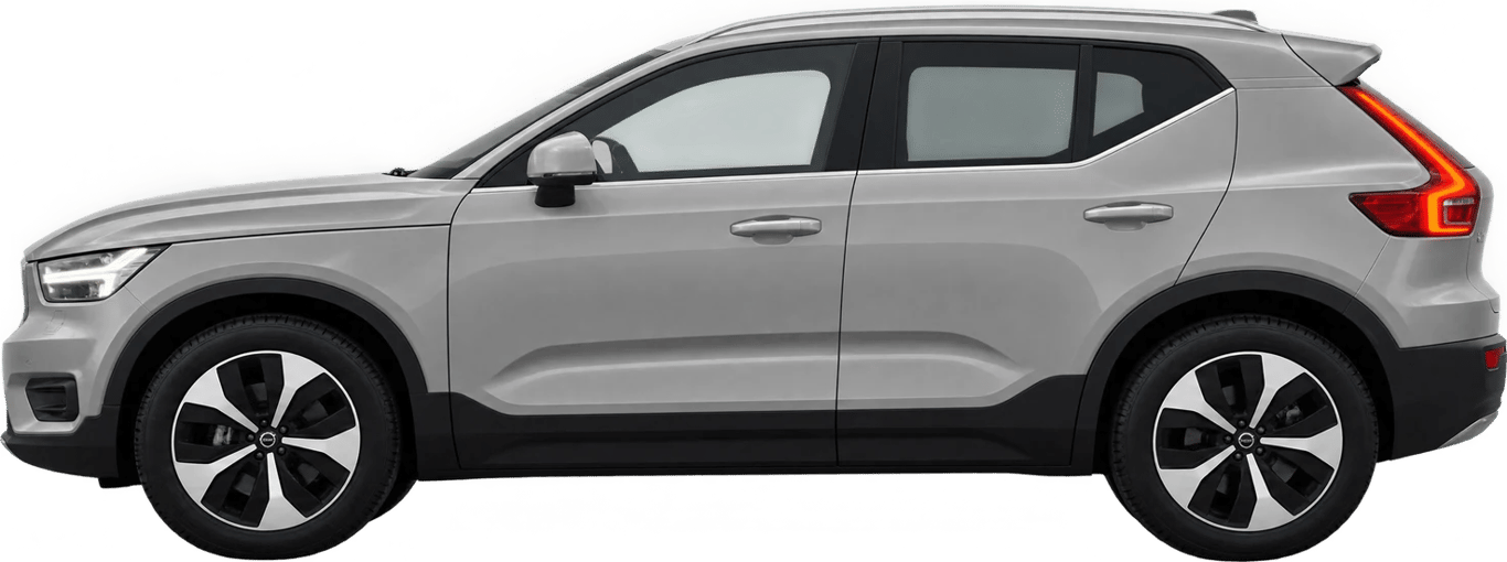Volvo XC40, vista lateral a escala