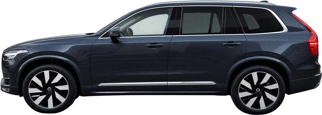 Volvo XC90, vista lateral a escala