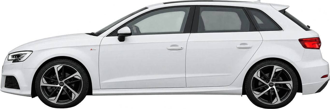 Audi A3, vista lateral a escala