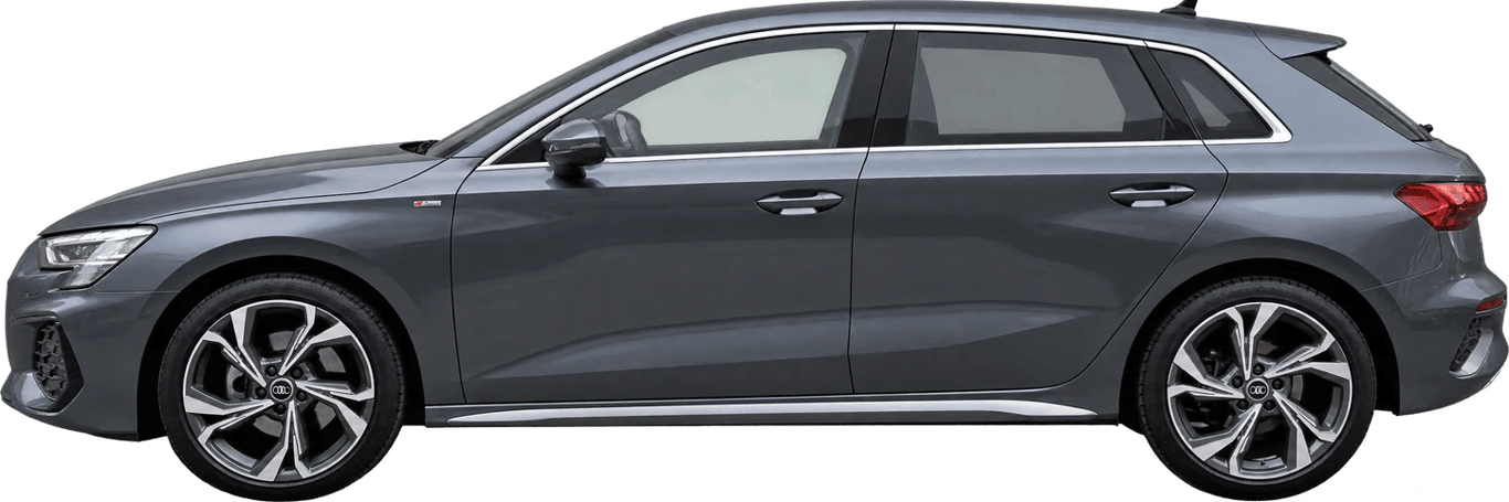 Audi A3, vista lateral a escala