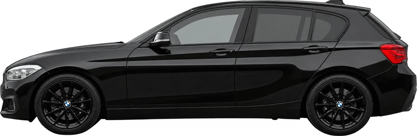 BMW Serie 1, vista lateral a escala