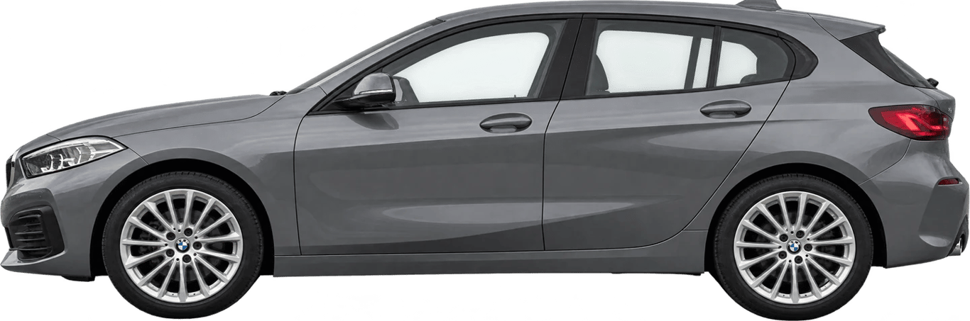 BMW Serie 1, vista lateral a escala