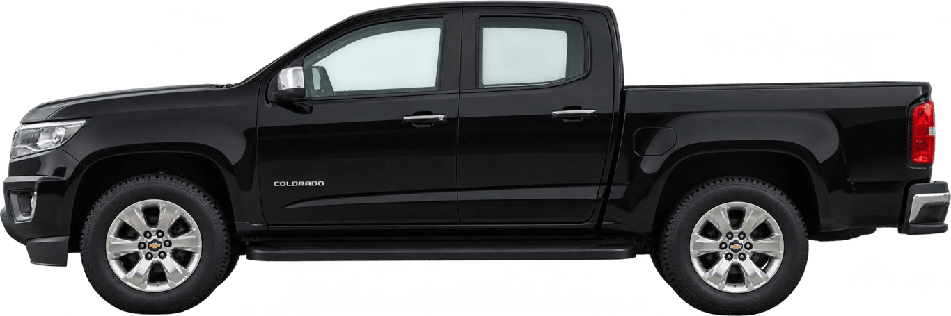 Chevrolet Colorado, vista lateral a escala