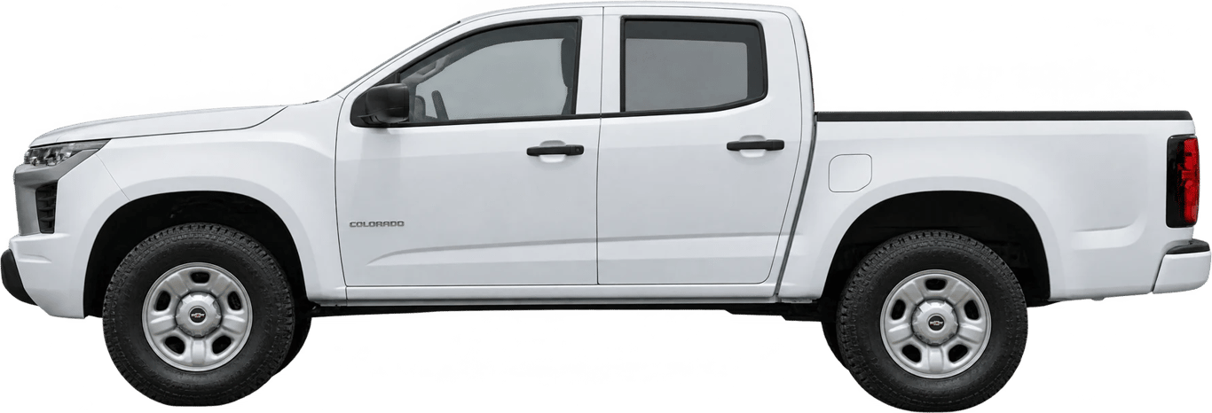 Chevrolet Colorado, vista lateral a escala