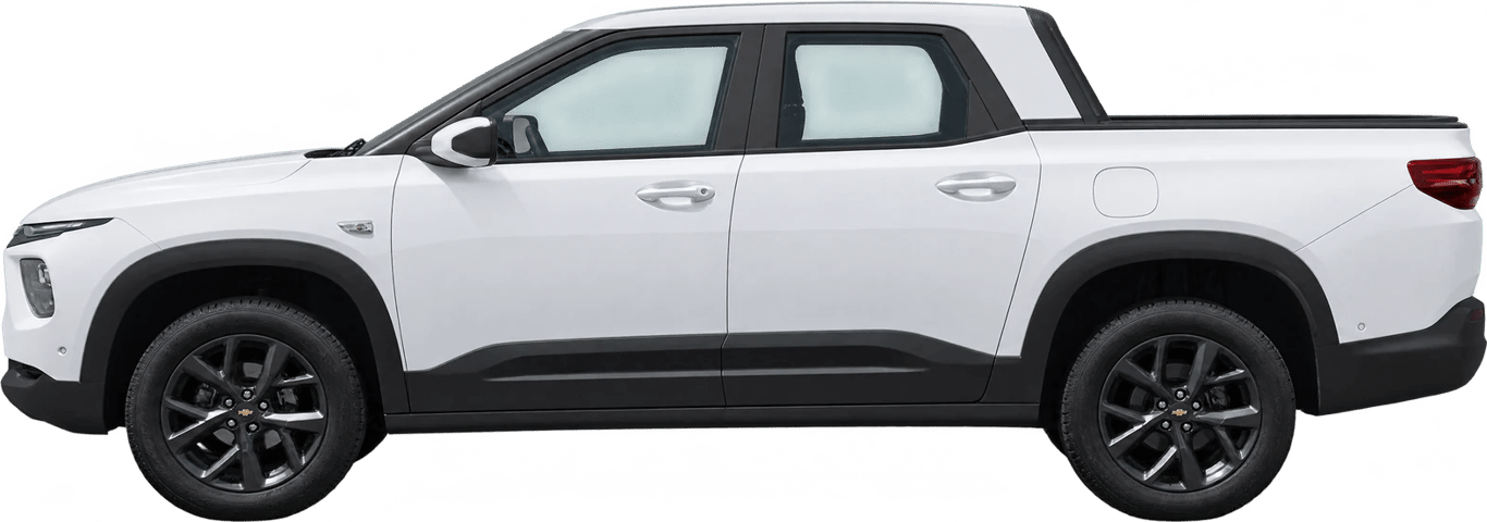 Chevrolet Montana, vista lateral a escala