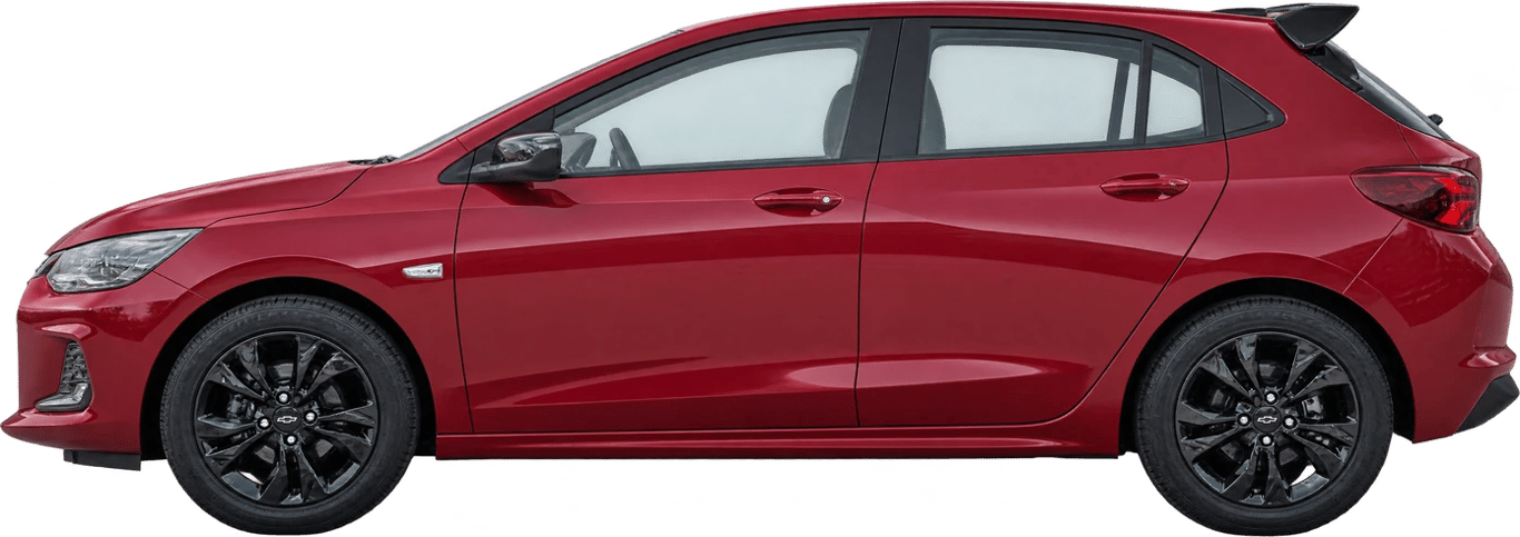 Chevrolet Onix, vista lateral a escala