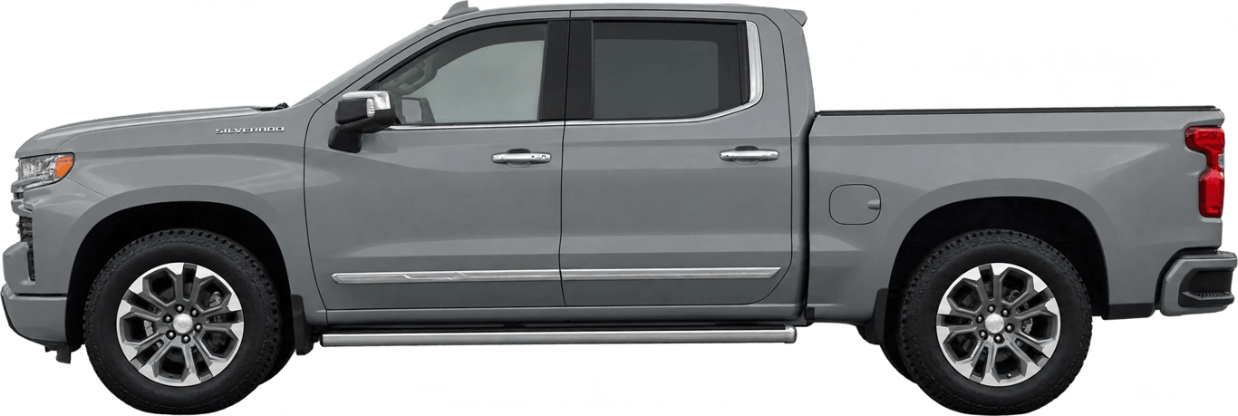 Chevrolet Silverado, vista lateral a escala
