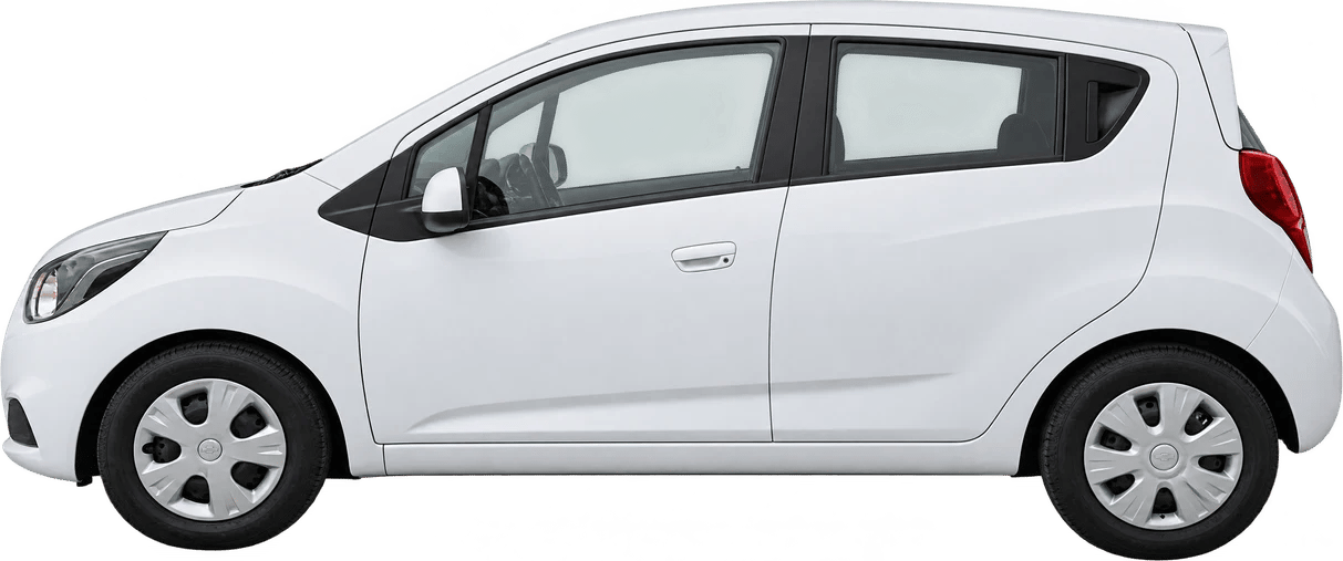 Chevrolet Spark, vista lateral a escala