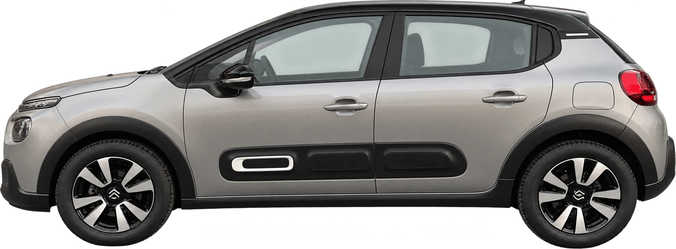 Citroën C3, vista lateral a escala