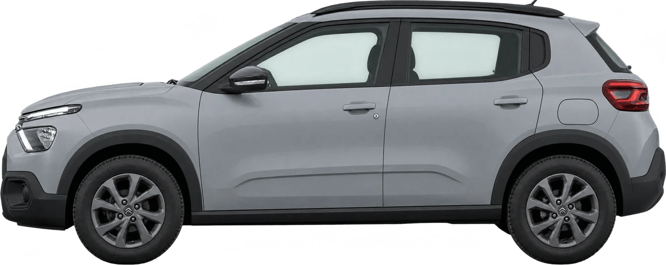 Citroën C3, vista lateral a escala
