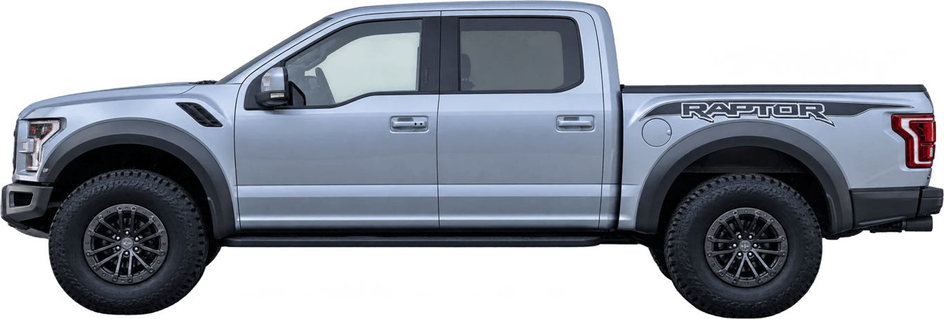 Ford F-150 Raptor, vista lateral a escala